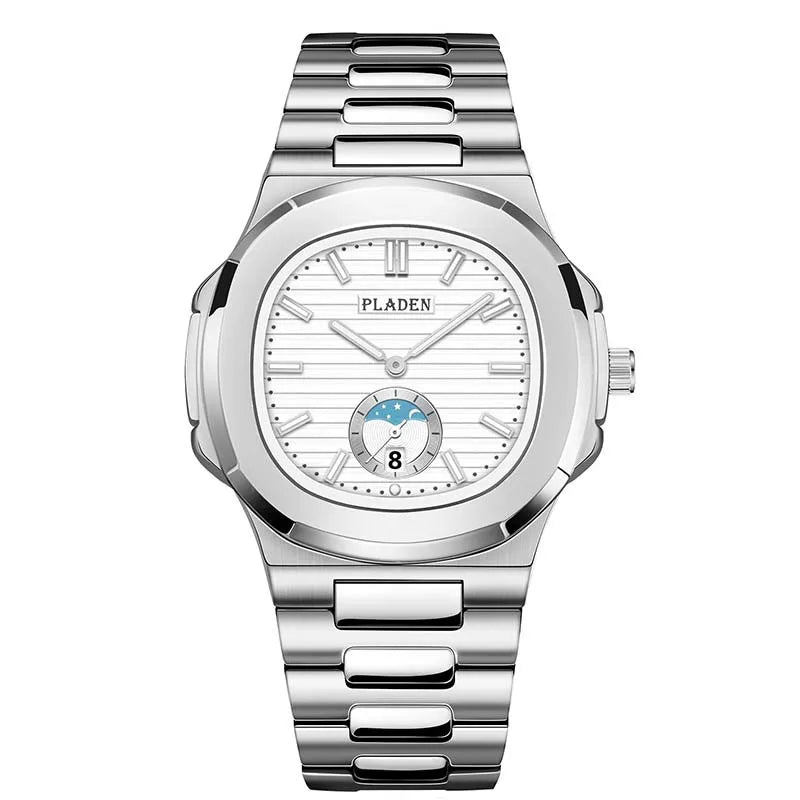 PLADEN Brand Watch hot Classic Men's High-end Fashion Business Stainless Steel Waterproof Quartz Watch