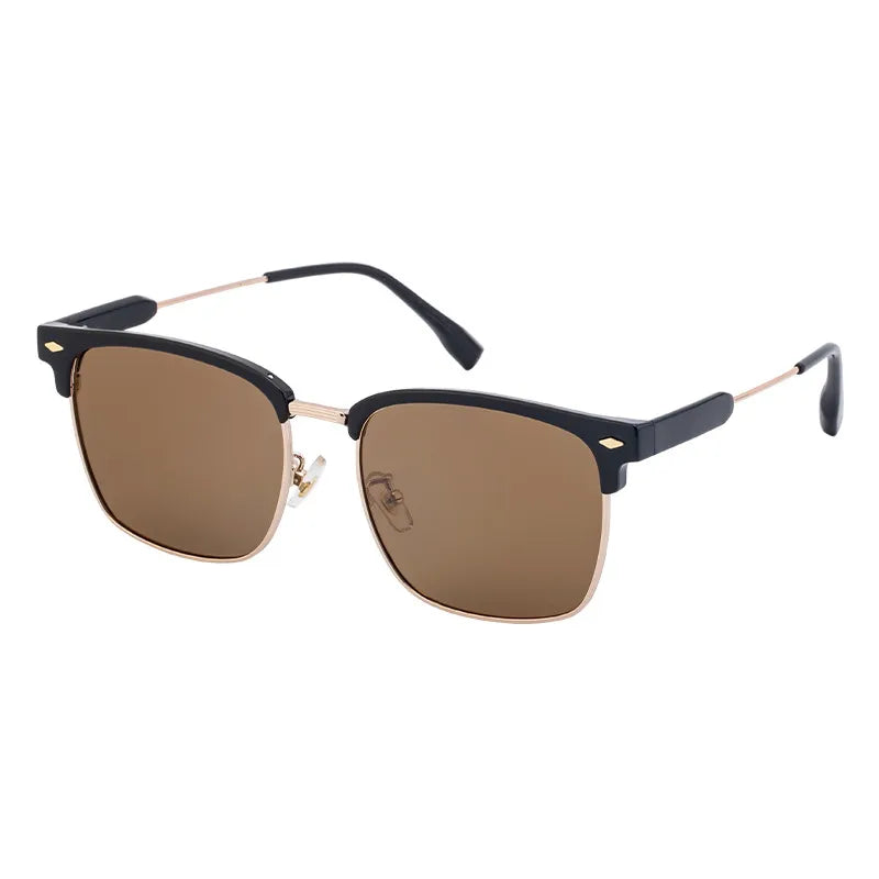 Casual Streetwear Solid Color Tac Square Full Frame Men's Sunglasses
