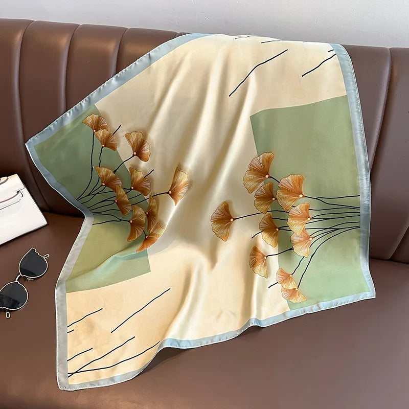 Unisex Casual Vacation Simple Style Solid Color Satin Kerchief