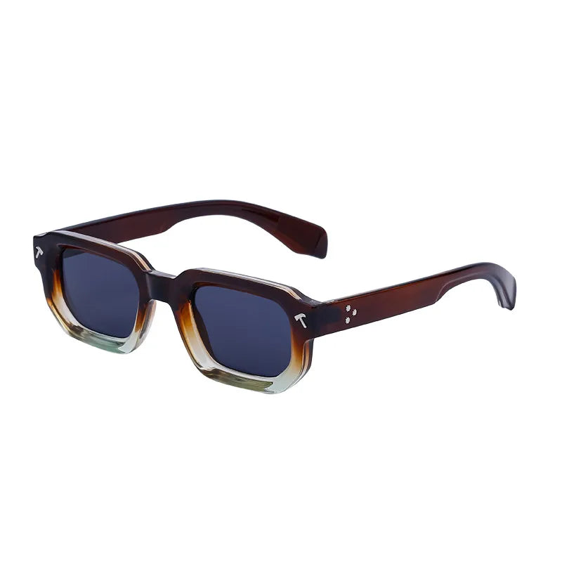 Casual Streetwear Solid Color Tac Square Full Frame Men's Sunglasses