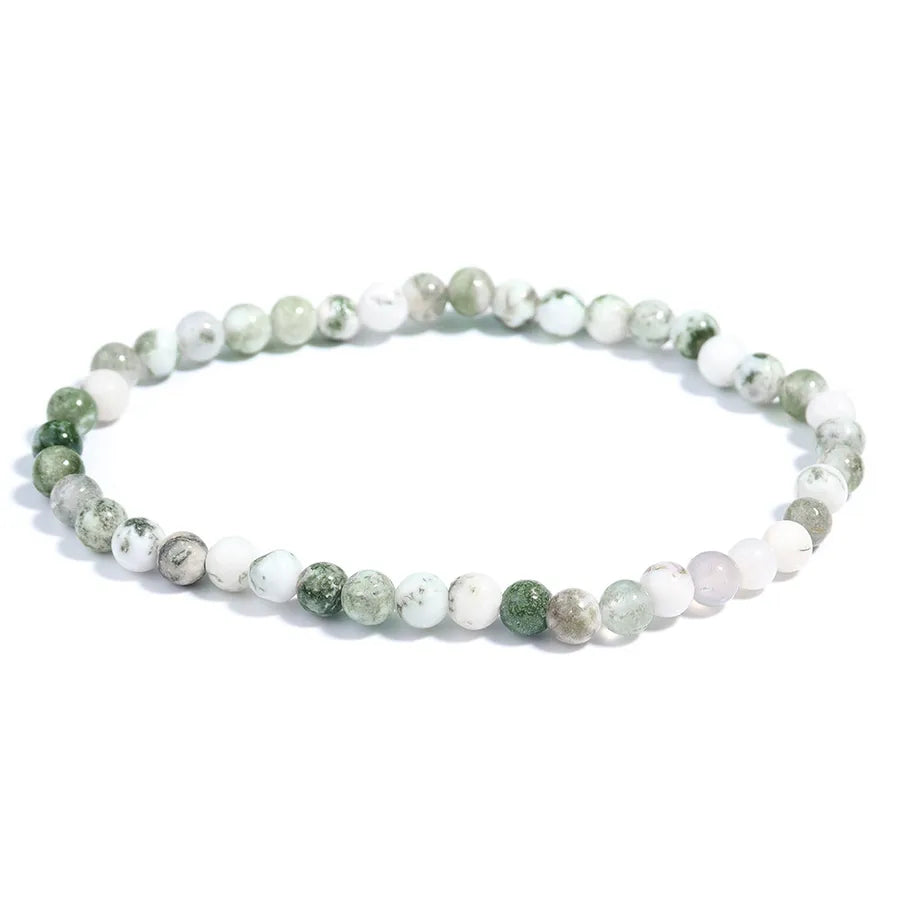 Explosions 4mm Natural Stone Mini Energy Bracelet Women's Gone Beads Semi-precious Stacked Jewelry Bracelet