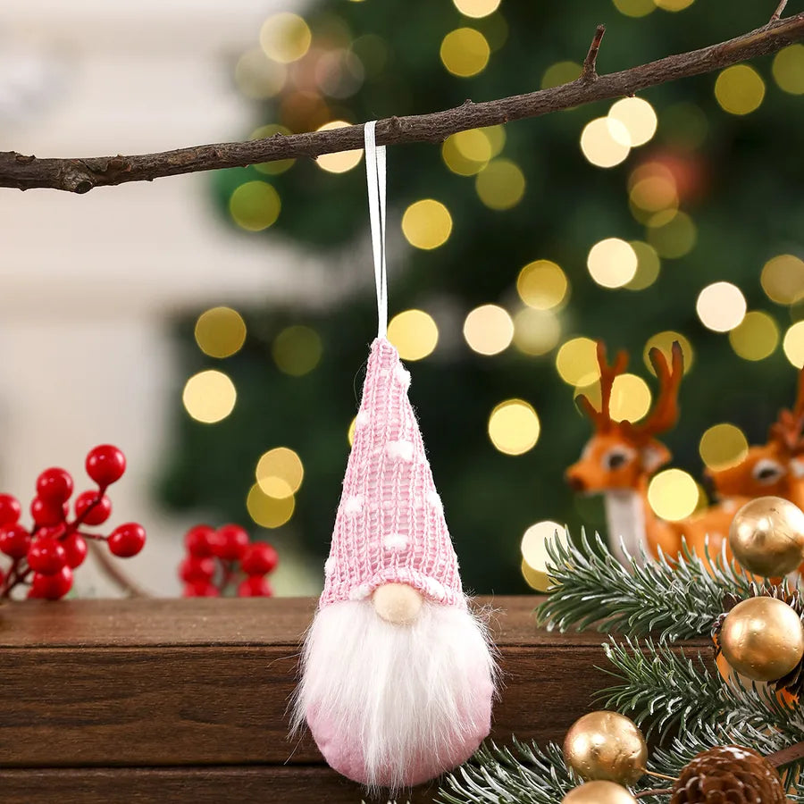 New Christmas Decorations Knitted Red Pendant Faceless Santa Claus Ornament For Christmas Tree American And Cartoon Style