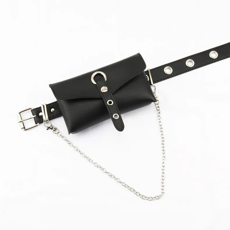casual solid color pu leather chain women's leather belts 1 piece
