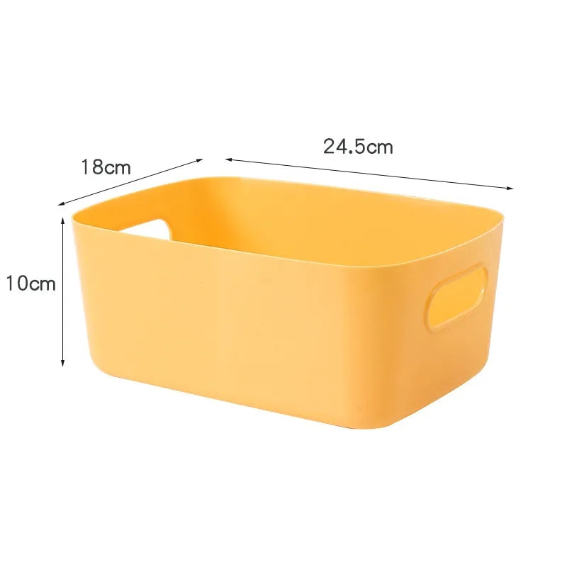 Simple Style Color Block Solid Color Plastic Storage Basket