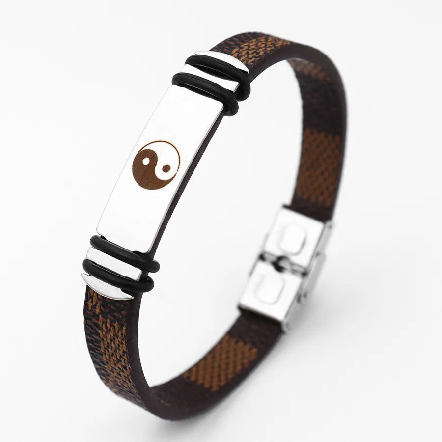 Retro Punk Animal rope Titanium Steel Plating Men's Bangle Men Cord & Leather Bracelets