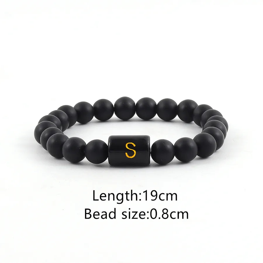 Elegant Vintage Style Simple Style Letter Glass Stone Men's Bracelets Men Beaded Bracelets