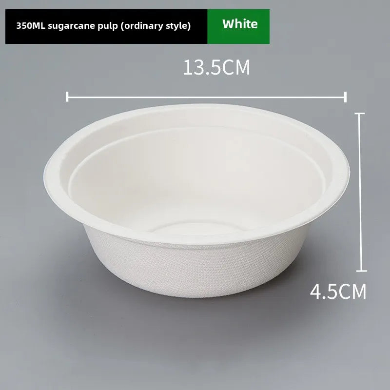 Disposable paper bowl tableware set paper bowl commercial household bowl degradable whole box disposable round bowl