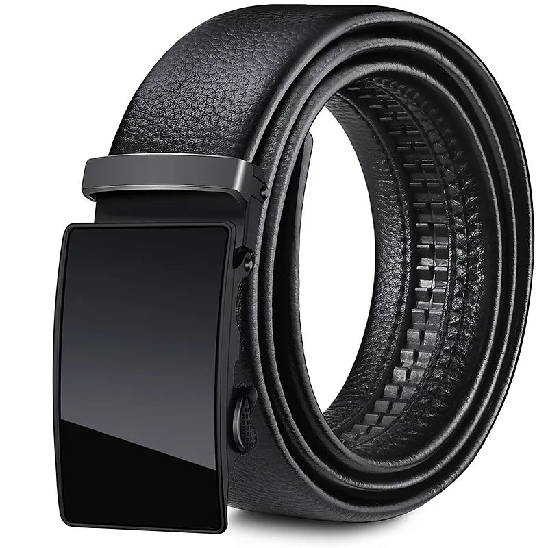 direct Belt Men's wholesale Youth Business soft leather 3.5 Automatic buckle Black Belt running Jianghu goods source