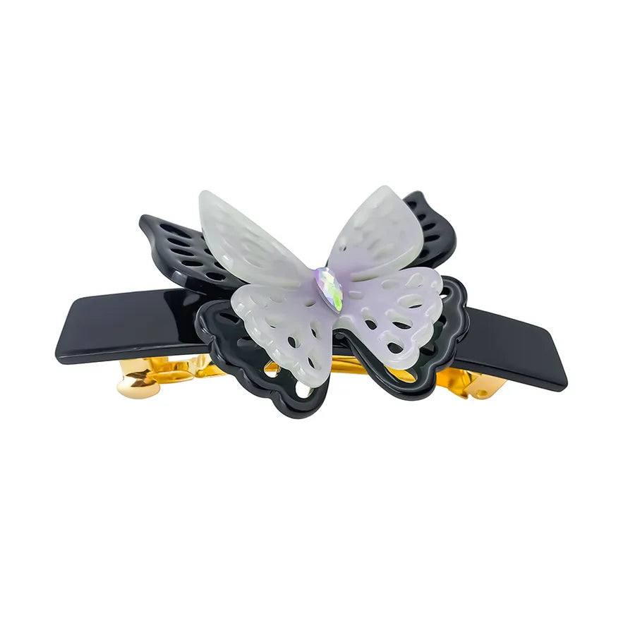 Emanco Double Layer Butterfly Hair Claw Gradient Color Half Updo Shark Fin Clip Versatile Hair Accessories For Women