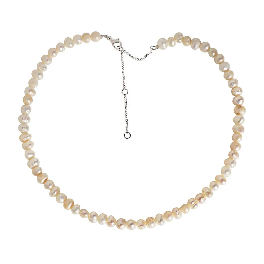 Freshwater Pearl Beaded Geometric Necklace