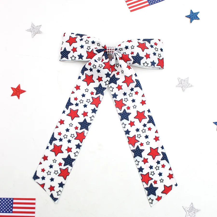 Independence Day Hairpin American Flag Bow Hair Accessories Children Girl Cute Headwear Patriotic Hairpin