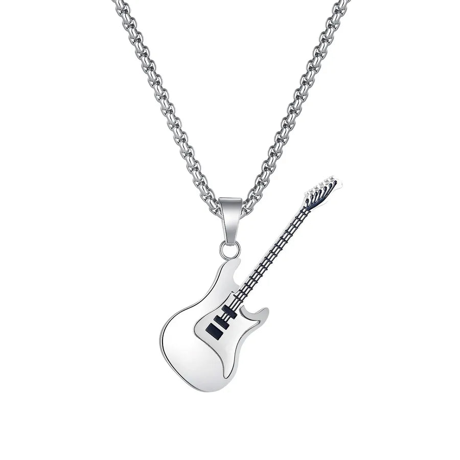 hip-hop guitar titanium steel plating pendant necklace 1 piece