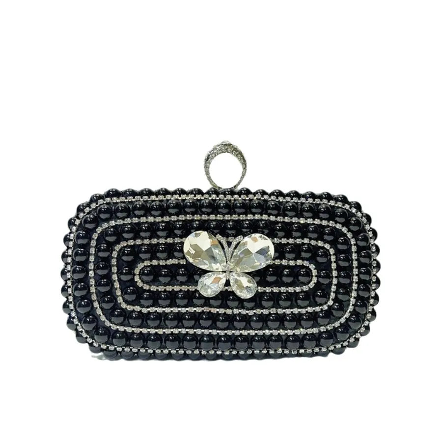 New Large Capacity Diamond Embedded Clutch Bag Fashionable Pearl Evening Bag For Parties And Dinners Ladies Handbag