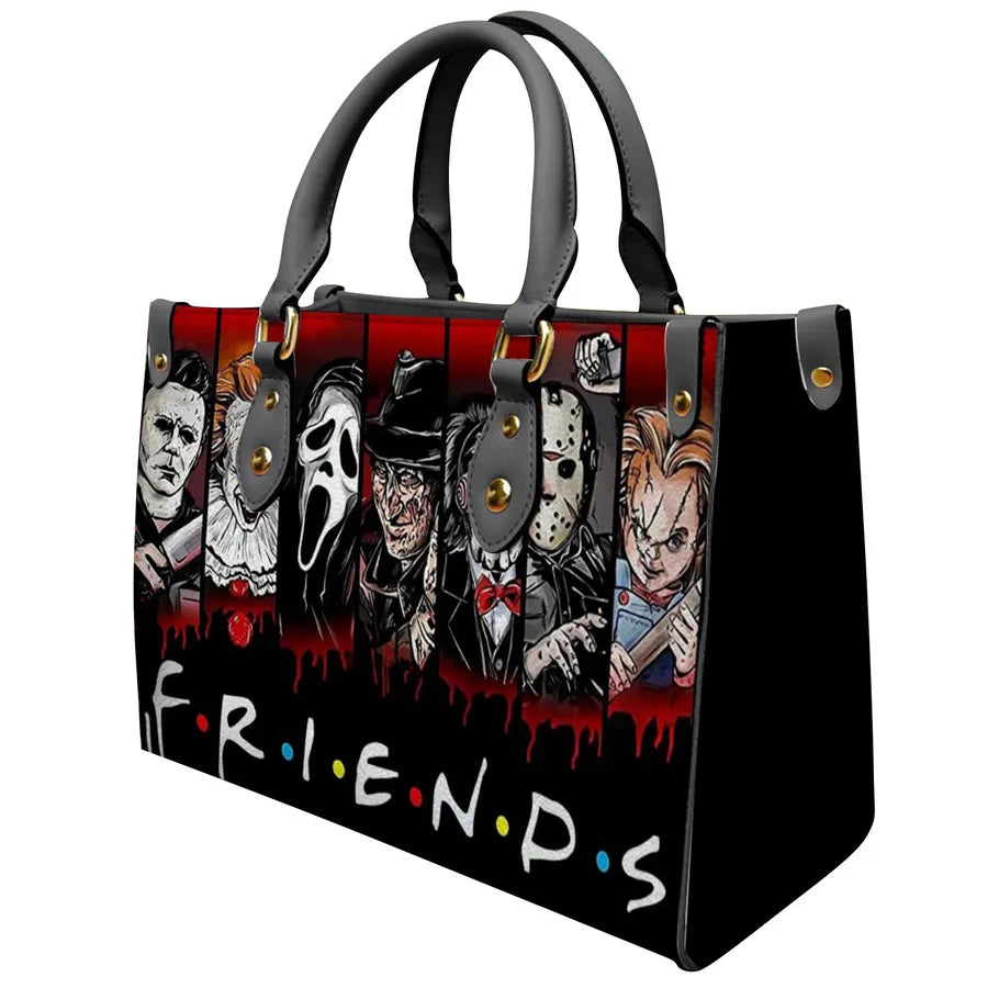Halloween Women's Medium Pu Leather Letter Streetwear Square Hook Loop Tote Bag