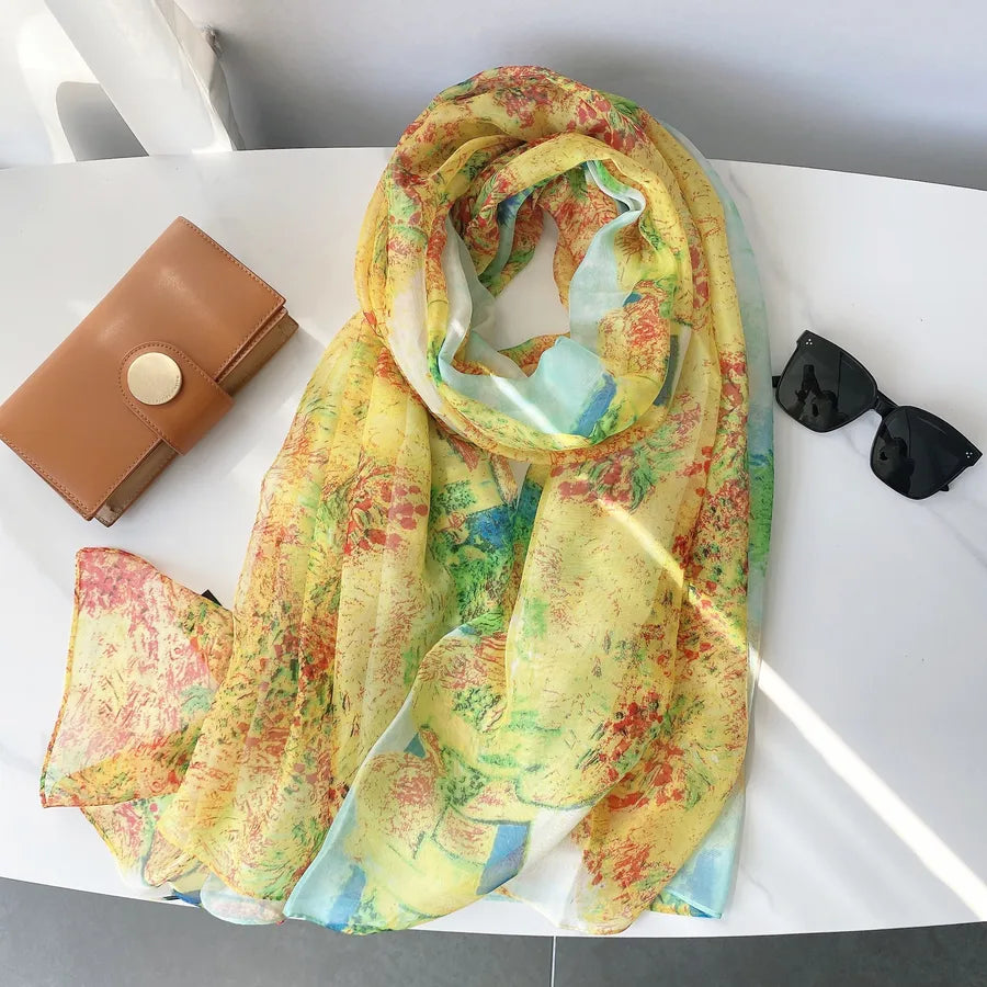 Women's Elegant Basic Color Block Polyester Scarf