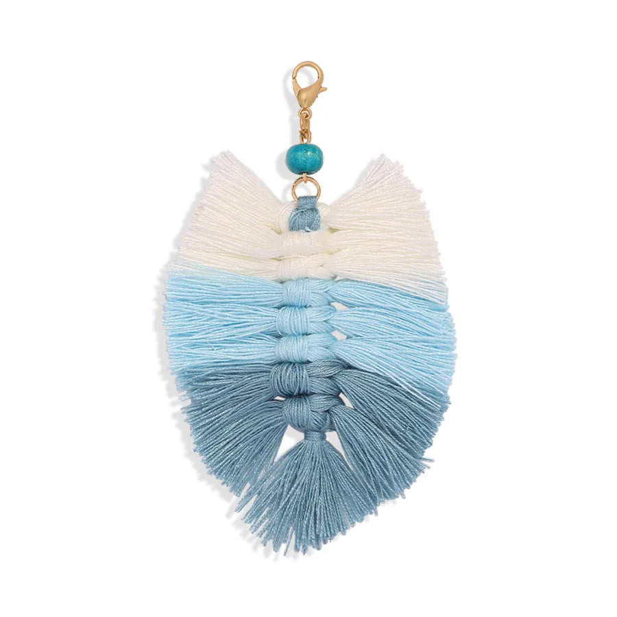 bohemian holiday style new handmade cord woven colorful tassel pendant key chain wholesale