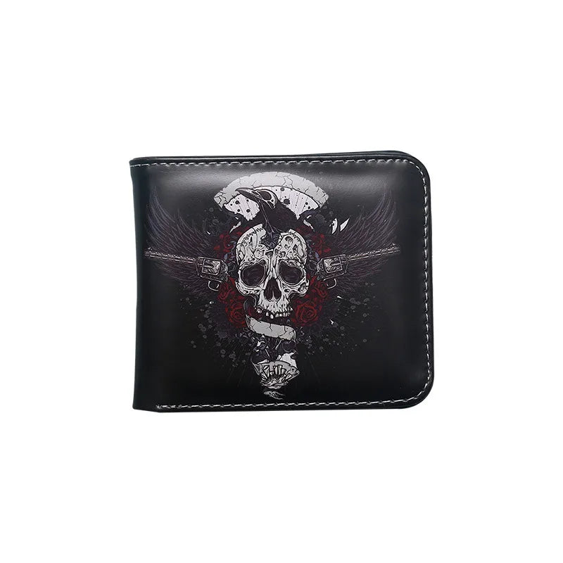 Unisex Skull PVC Open Wallets