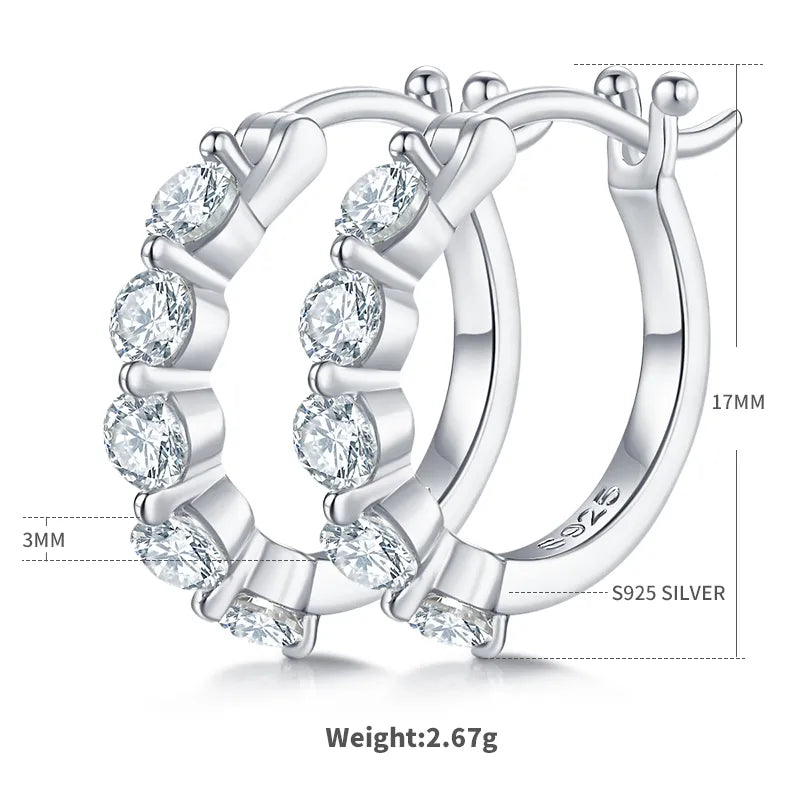1 Pair 1.0ct Round Brilliant 18K Gold Plated Moissanite VVS1-VVS2 Round Earrings Colorless(DEF)
