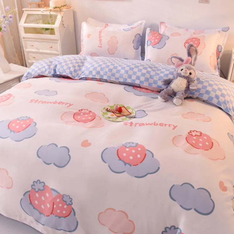 Factory direct supply bedding four-piece bed sheet quilt cover three-piece dormitory single quilt cover single quilt cover simple style