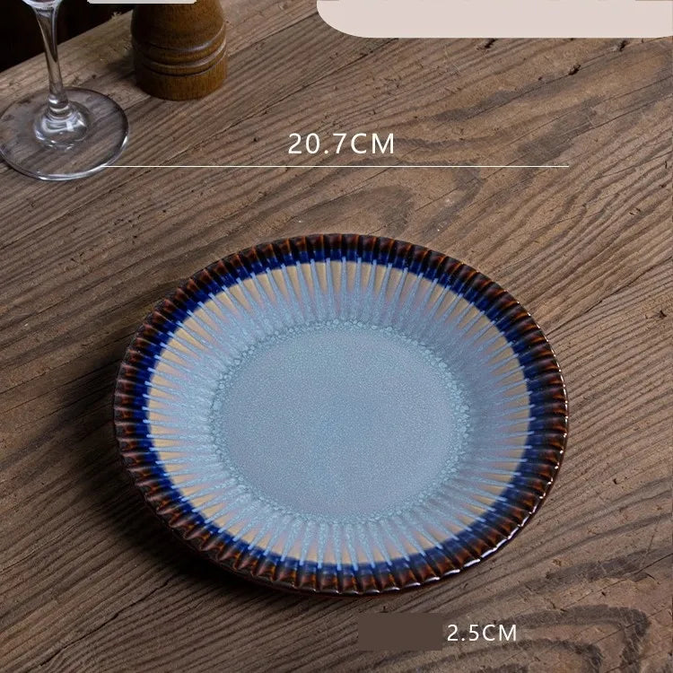 Retro Solid Color Flower ceramics Tableware 1 Piece