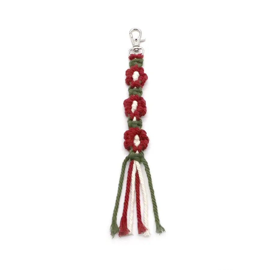 nordic style flower metal knitting bag pendant keychain 1 piece