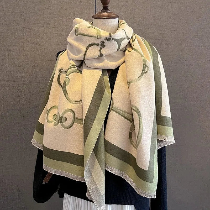 Unisex Basic Color Block Flower Acrylic Scarf