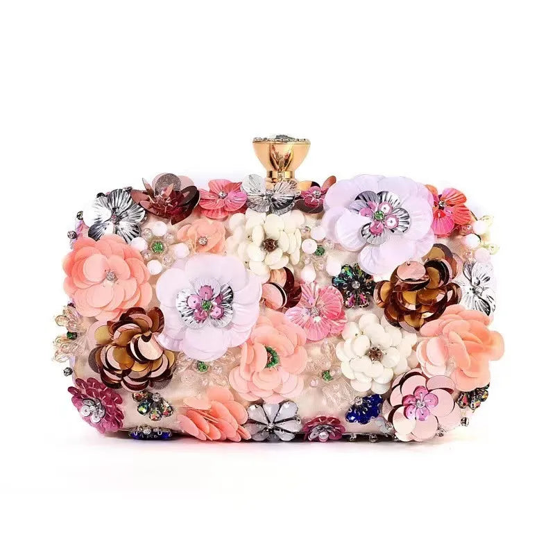 Summer New Flower Style Clutch Bag Versatile   Women's Dinner Bag