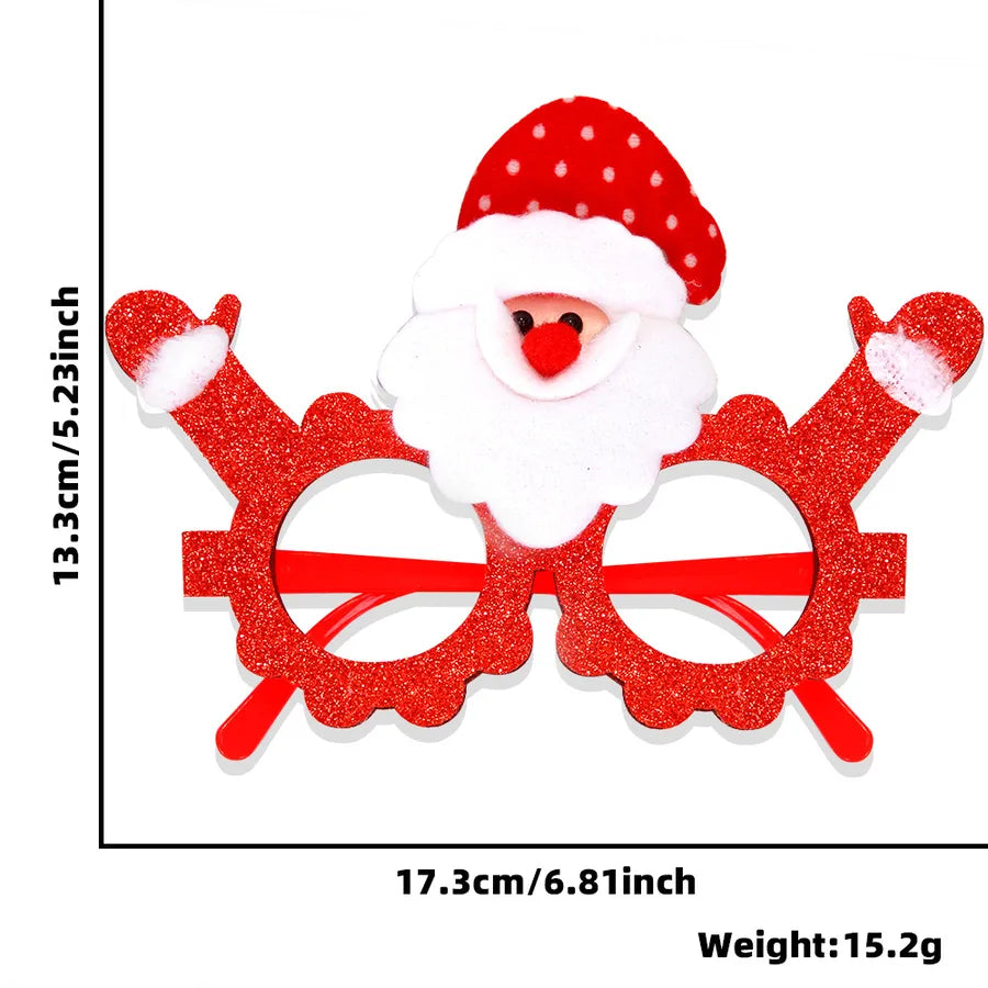 Christmas New Year Cartoon Style Santa Claus Letter Number Plastic Nonwoven Party Festival Glasses