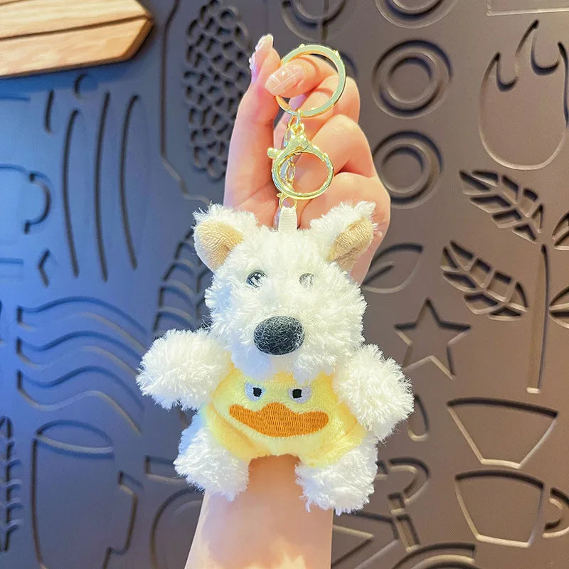 Original Plush West Highland Keychain Cute Cartoon Puppy Doll Machine Small Gift For Girls Christmas Valentine's Day New Year