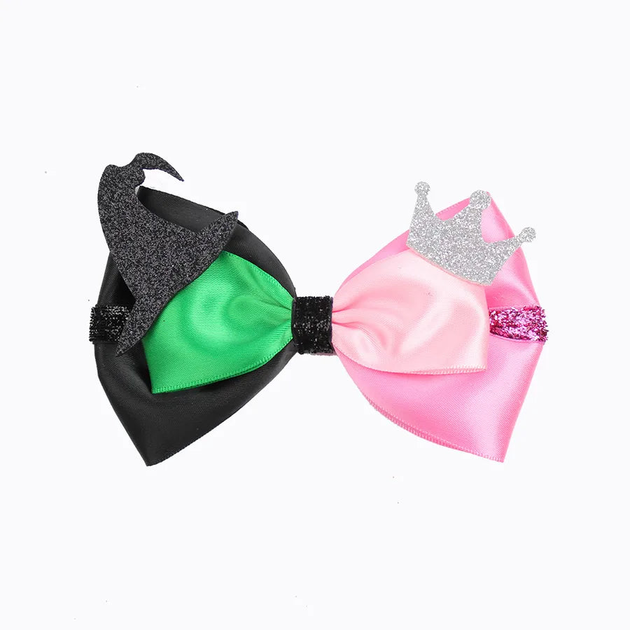 Magic Wicked Witch Hair Accessories Hairpin Pink Green Bow Children Girl Cute Hairpin  Explosions