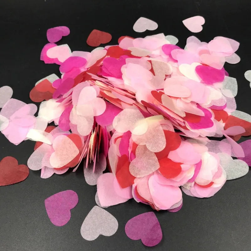 2.5cm heart-shaped love paper pieces Valentine's Day wedding venue hand-held throwing paper scraps transparent balloon filler