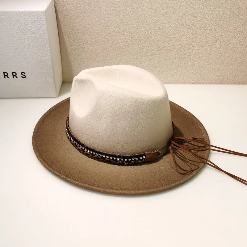 women's ethnic style solid color big eaves bucket hat