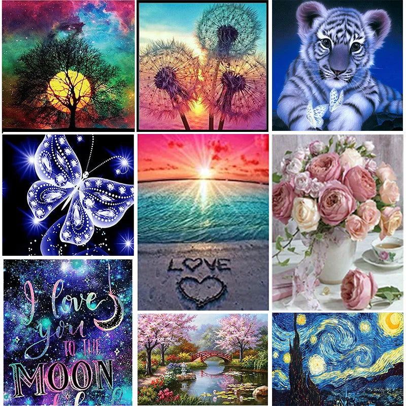 Factory custom 5d Diamond painting full of diamond animal masonry diy diamond embroidery decorative painting ornaments living room landscape