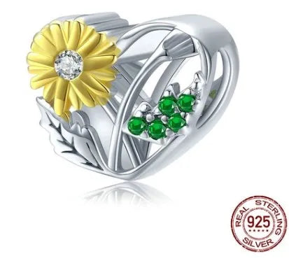 1 Piece 925 Sterling Silver Rhinestones Heart Shape Jewelry Accessories