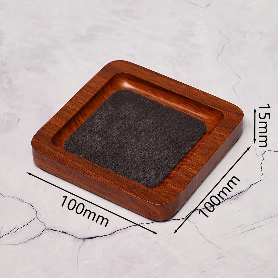 Handmade DIY Jewelry Display Plate Square Rectangle Hand Bracelet Ring Tray Artificial Wood Velvet Simple Style Jewelry Stand