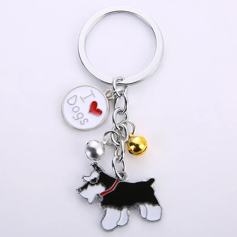 fashion dog metal unisex bag pendant keychain 1 piece