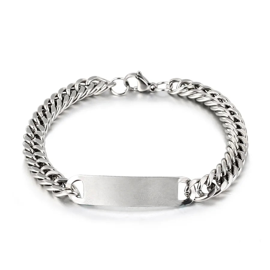 Spot  exquisite men's bracelet stainless steel simple smooth curved brand bracelet personality women's bracelet can be customized