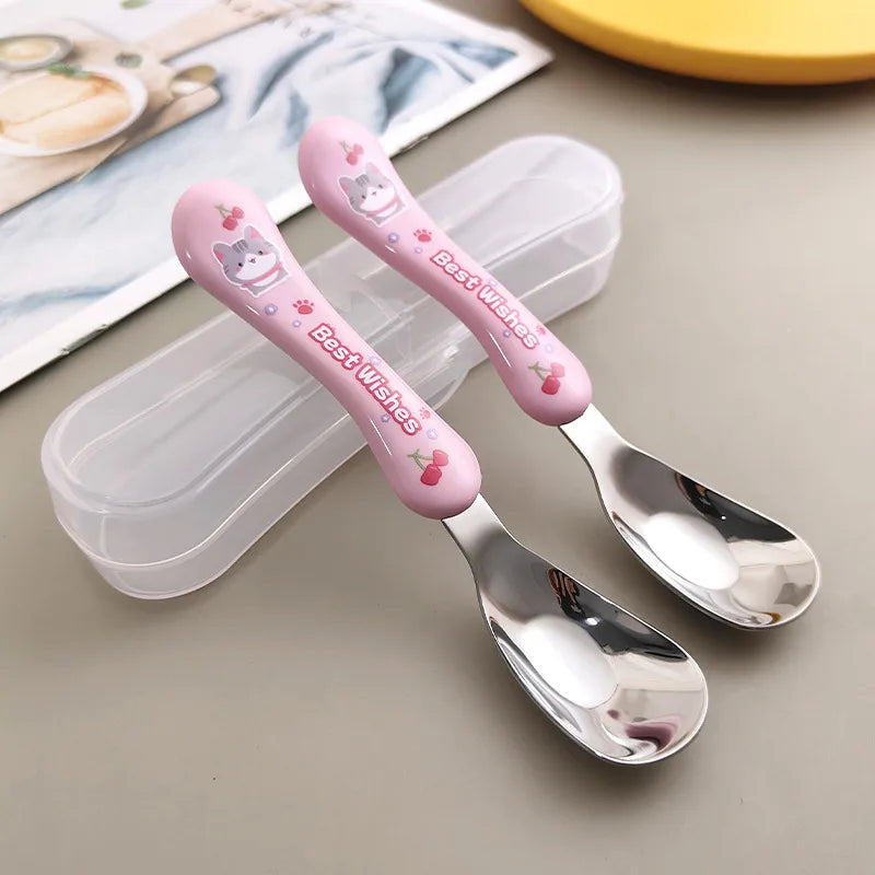 casual solid color stainless steel spoon 1 set