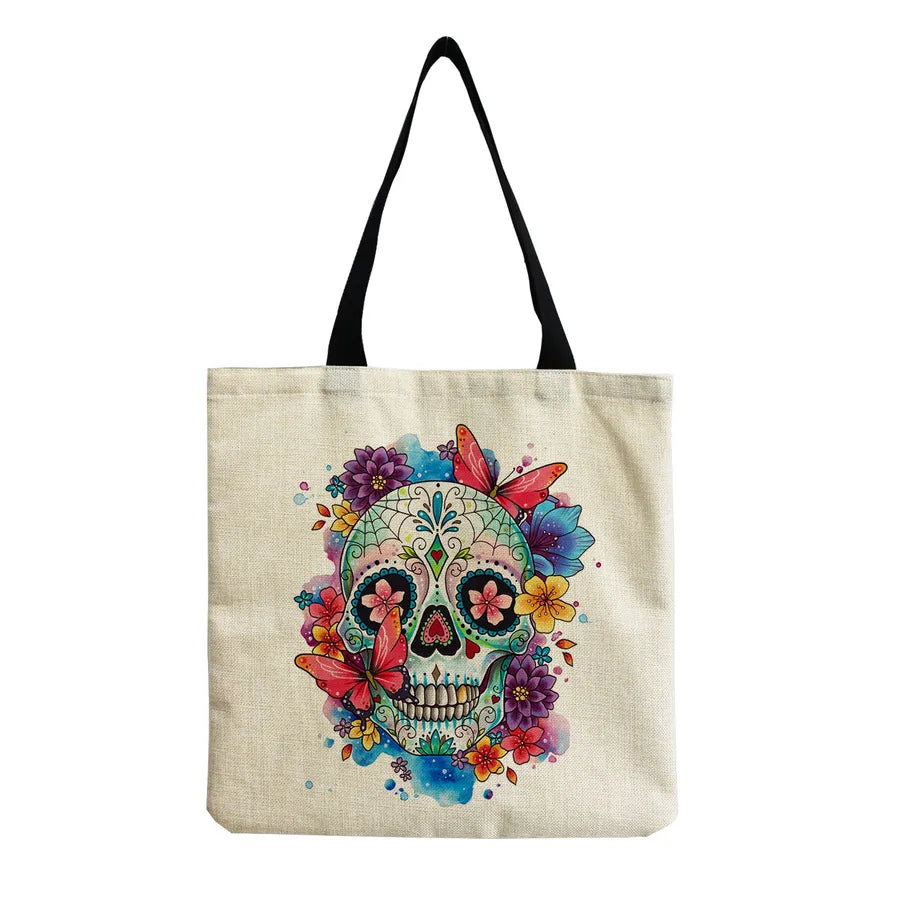 Unisex Casual Punk Skull Shopping bags
