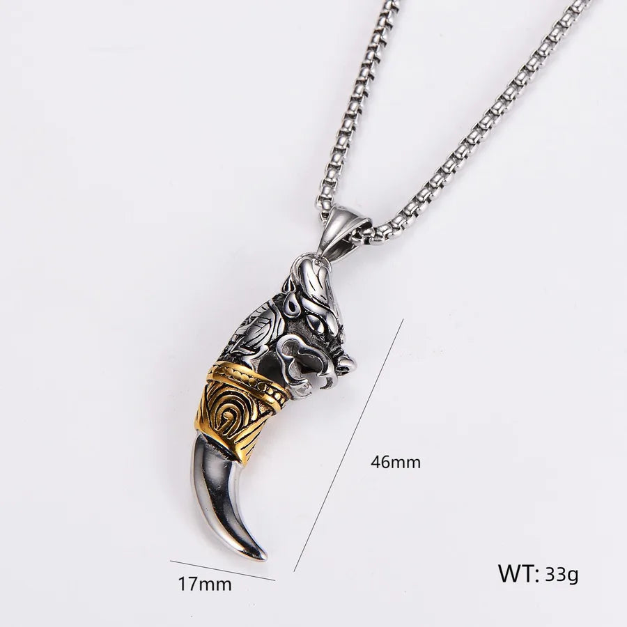 Wholesale Jewelry Exaggerated Round 304 Stainless Steel Pendant Necklace cable chain