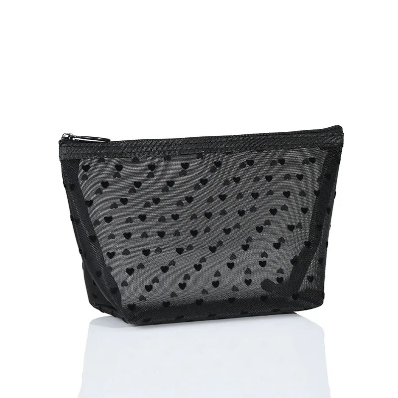 women's small all seasons nylon heart shape fashion square zipper cosmetic bag