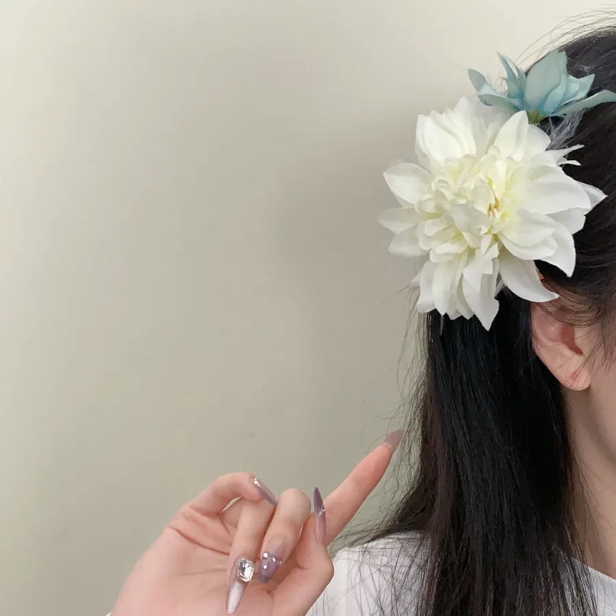 Super Fairy Artificial Flower Butterfly Flower Tassel Grip Female Sweet Style Unique and Exquisite Barrettes Ins All-Match Hair Accessories Fashion