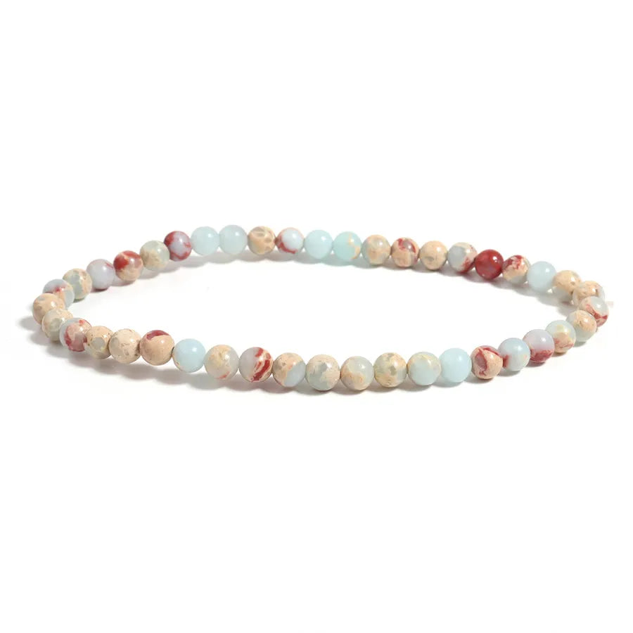 Explosions 4mm Natural Stone Mini Energy Bracelet Women's Gone Beads Semi-precious Stacked Jewelry Bracelet
