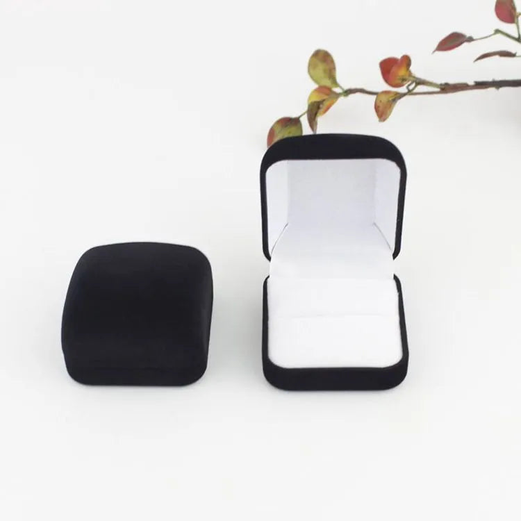 simple style solid color flannel jewelry boxes
