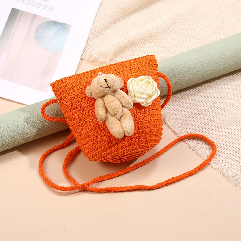 Straw Island Beach Woven Bag Women  New Popular Bag Seaside Straw Bag Cute Kid's Messenger Bag