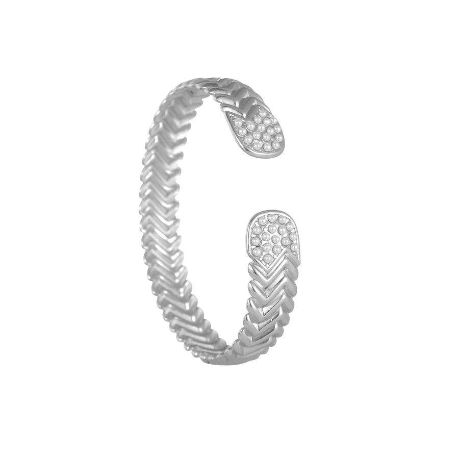 Elegant Classical Artistic Solid Color 304 Stainless Steel Bangle In Bulk