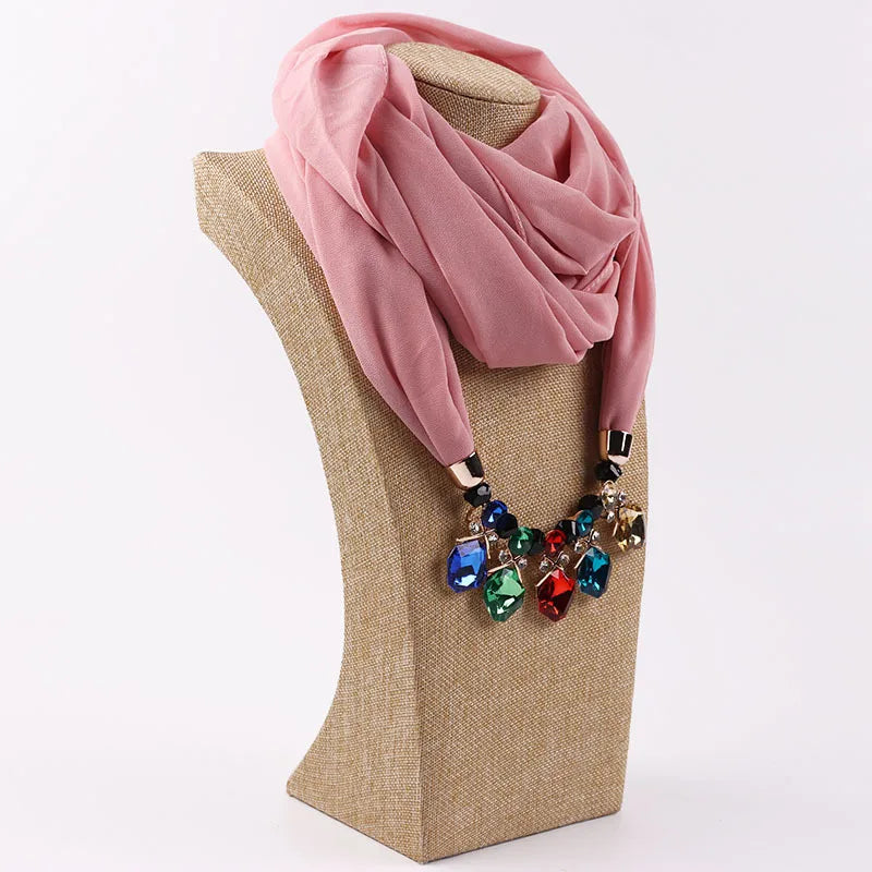 women's elegant solid color chiffon tassel scarf