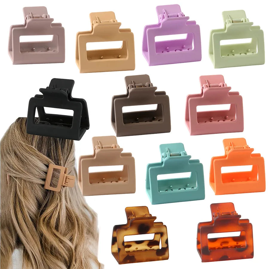 Simple Style Women'S Solid Color Arylic Stoving Varnish Hair Claws