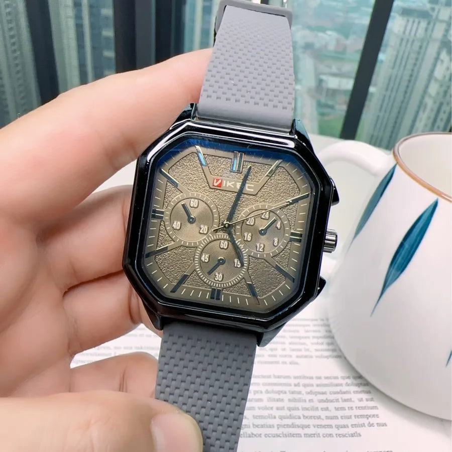Sport Style Solid Color Buckle Quartz Watch
