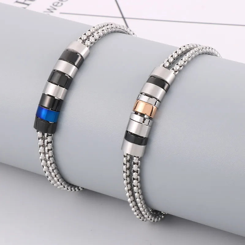 hip-hop retro solid color titanium steel bracelets in bulk